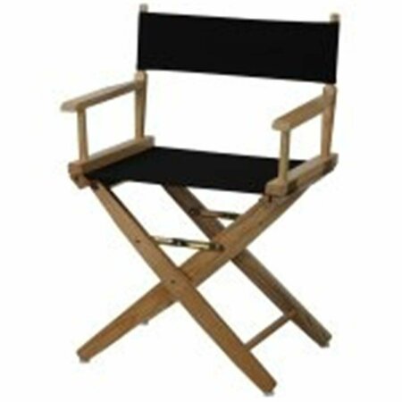 DOBA-BNT 206-00-032-15 18 in. Extra-Wide Premium Directors Chair, Natural Frame with Black Color Cover SA3280567